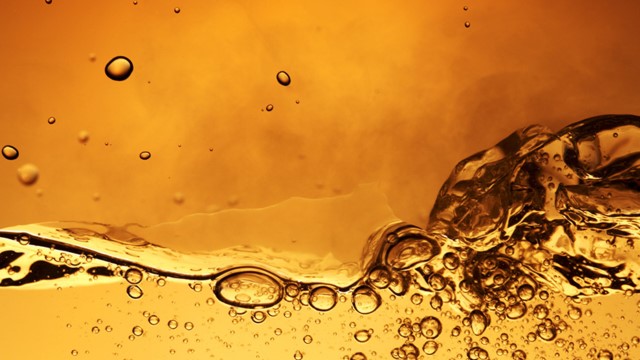 yellow oil with bubbles